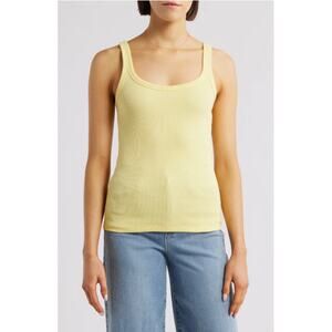 Alex Mill Top Womens Medium 365 Stretch Cotton Rib Tank Yellow Minimalist Comfy